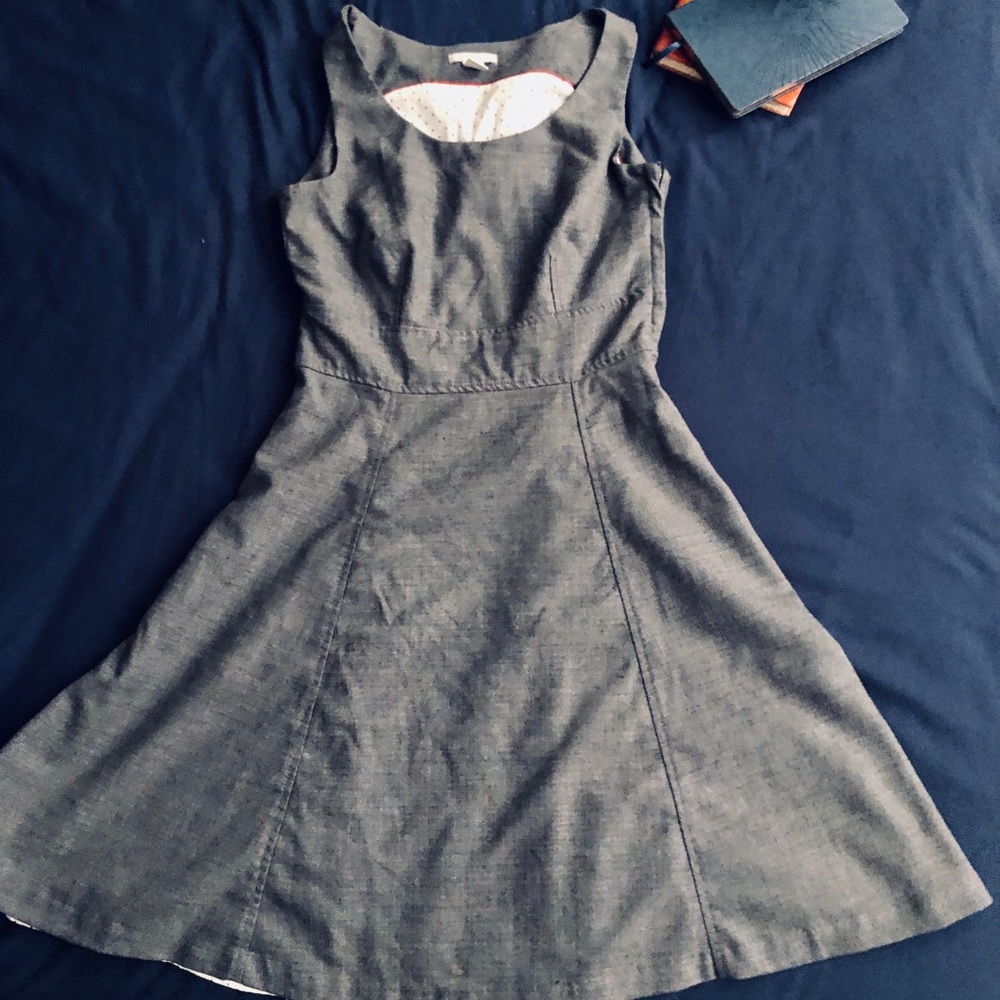 H&M Gray Fit and Flare Work Dress